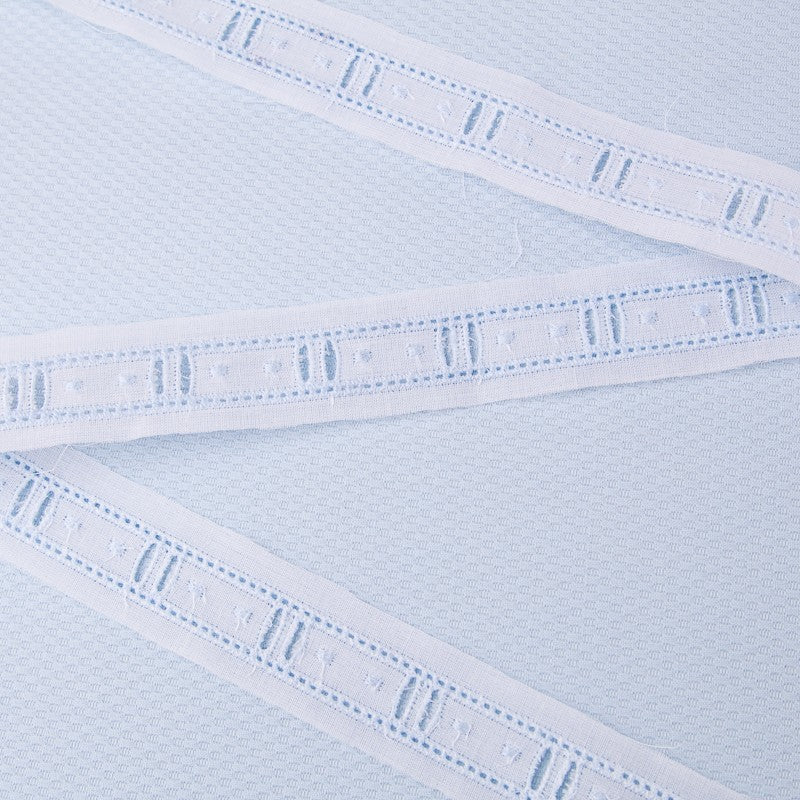 Tira de Batista Blanco y Azul 2,5cm - Ribes y Casals