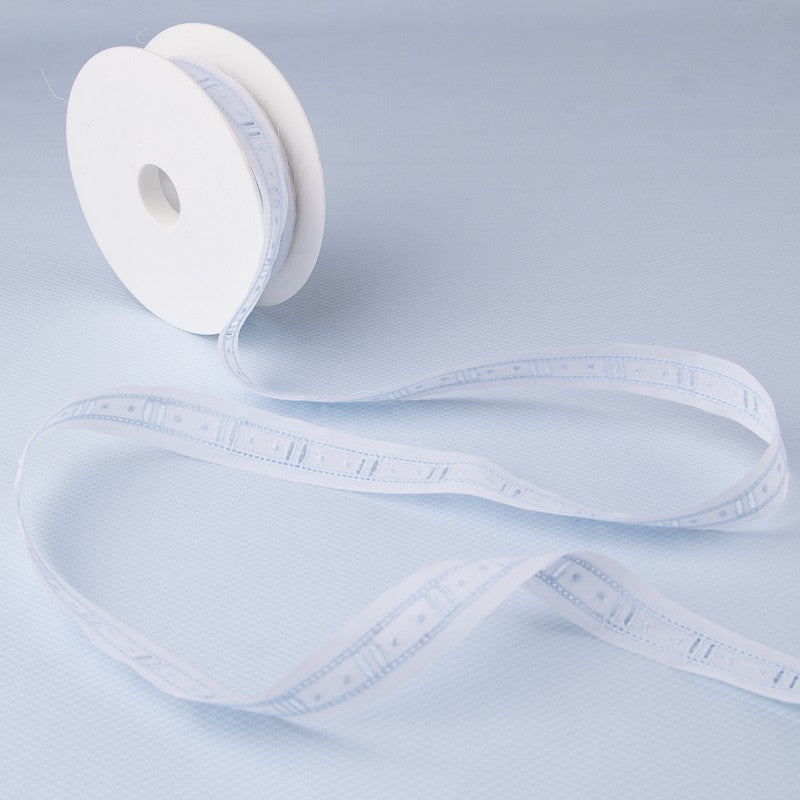 Tira de Batista Blanco y Azul 2,5cm - Ribes y Casals