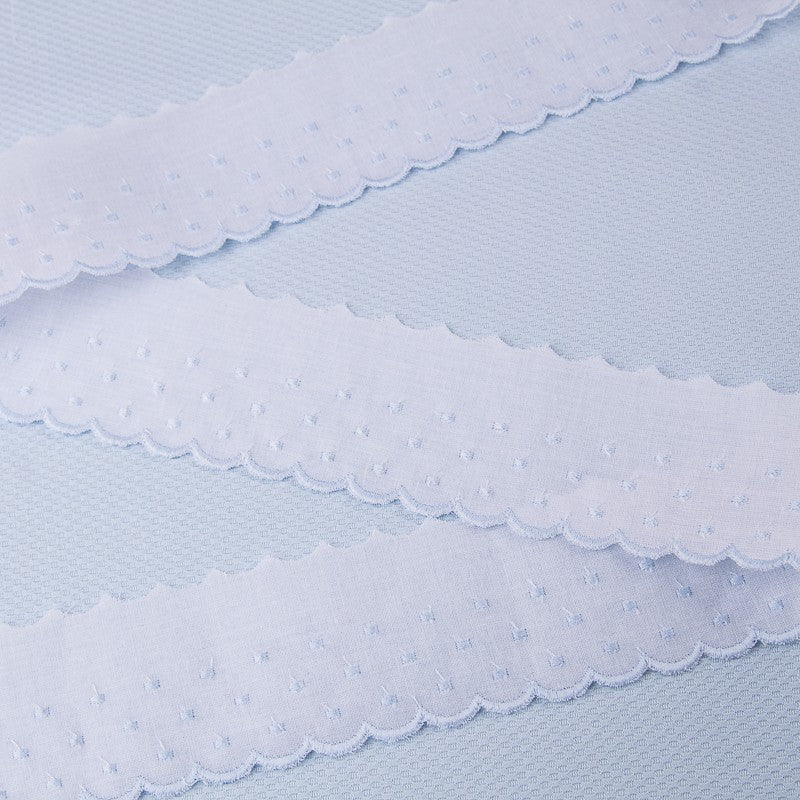 Tira de Batista Blanco y Azul 3cm - Ribes y Casals