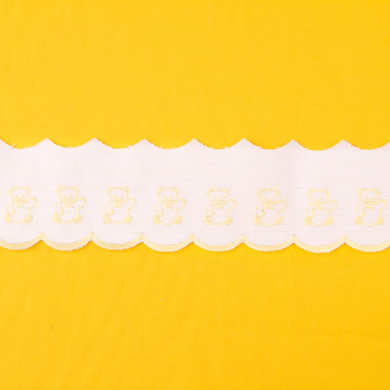 Tira de Piqué Blanco Amarillo 6,5cm - Ribes y Casals