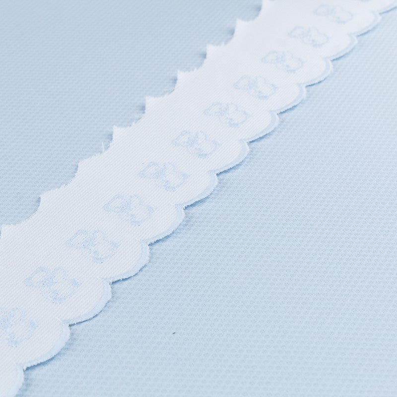 Tira de Piqué Blanco Azul 6,5cm - Ribes y Casals