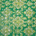 Topaz Brocado Flor Pequeña Fondo Verde - Ribes y Casals
