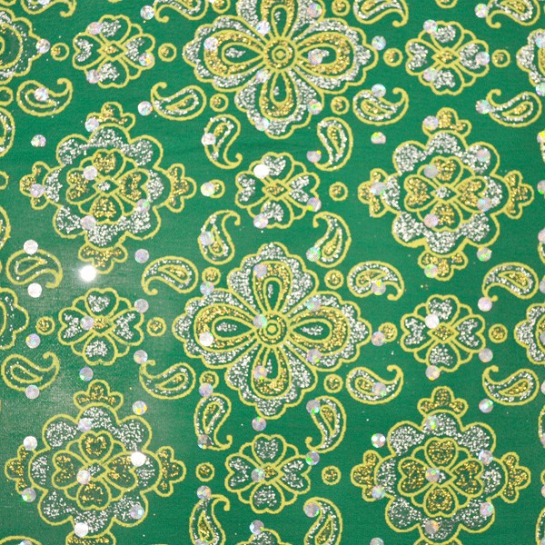 Topaz Brocado Flor Pequeña Fondo Verde - Ribes y Casals