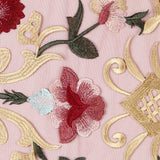 Tul Bordado Floral Granate - Ribes y Casals