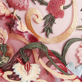 Tul Bordado Floral Granate - Ribes y Casals