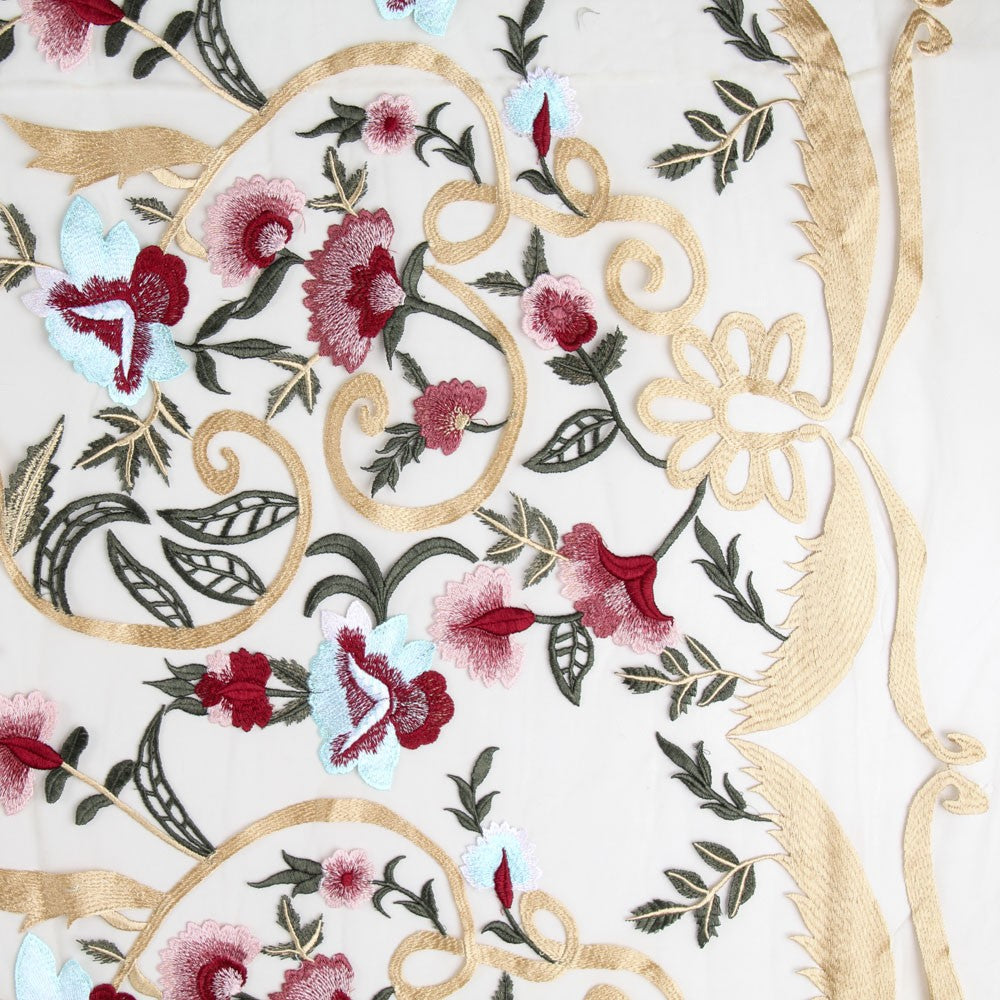 Tul Bordado Floral Nude - Ribes y Casals