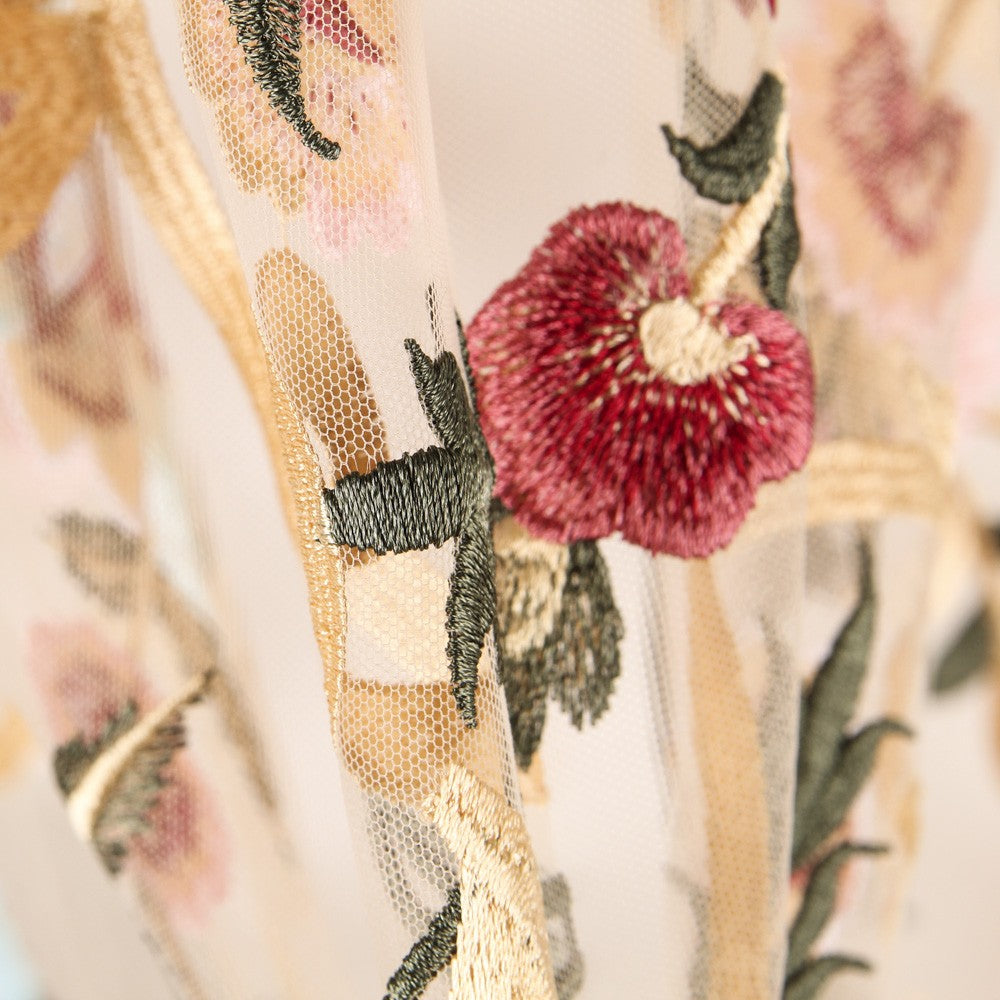 Tul Bordado Floral Nude - Ribes y Casals