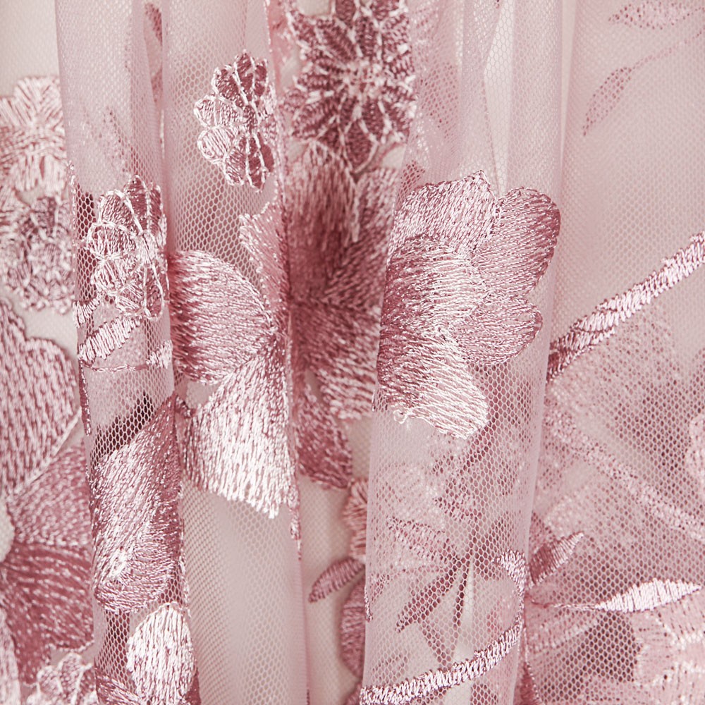 Tul Bordado Flores Malva - Ribes y Casals