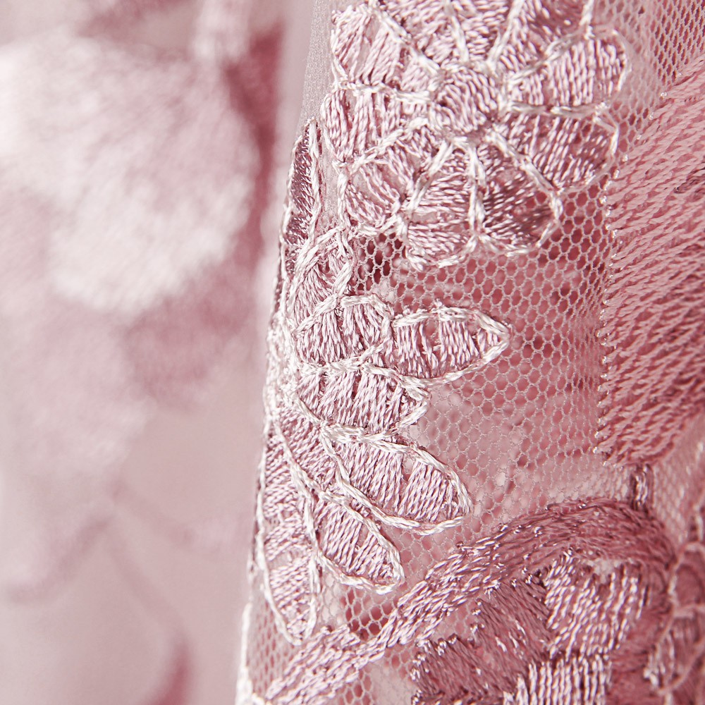 Tul Bordado Flores Malva - Ribes y Casals