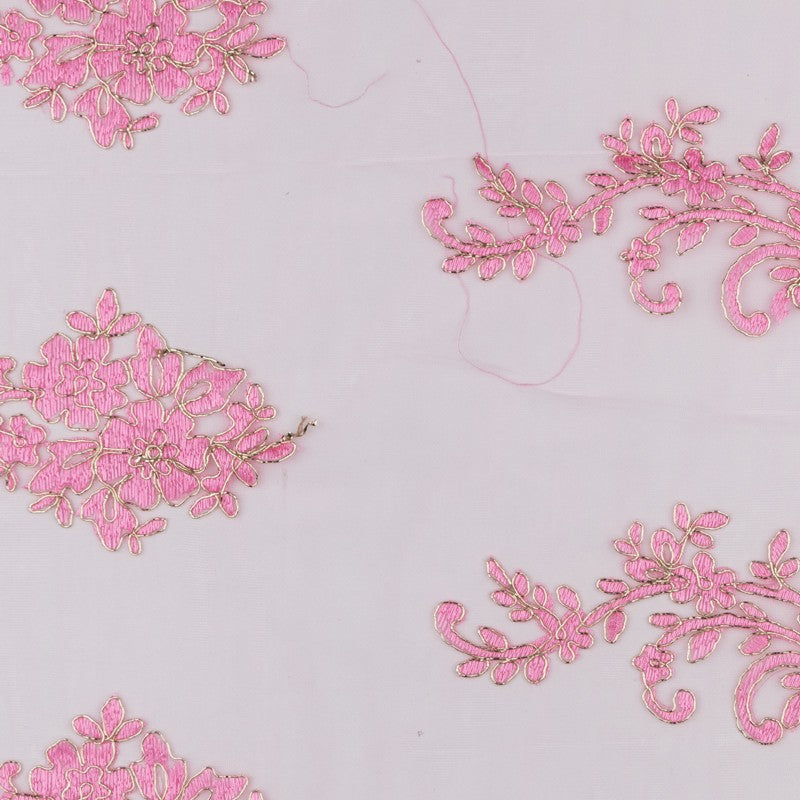 Tul Bordado Rebrodé Rosa - Ribes y Casals