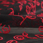 Tul Elástico Flores Rojo - Ribes y Casals