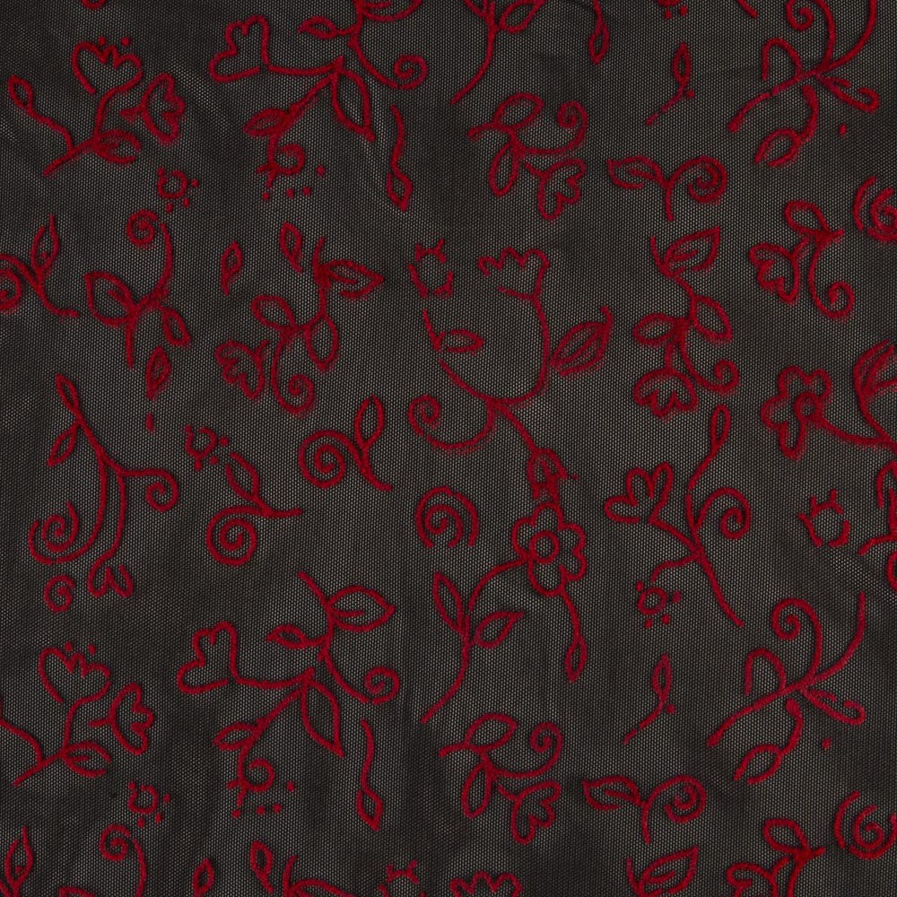 Tul Elástico Flores Rojo - Ribes y Casals