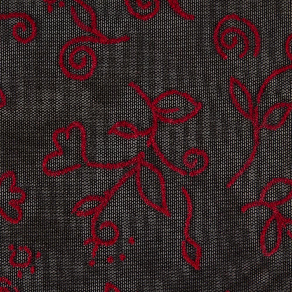 Tul Elástico Flores Rojo - Ribes y Casals