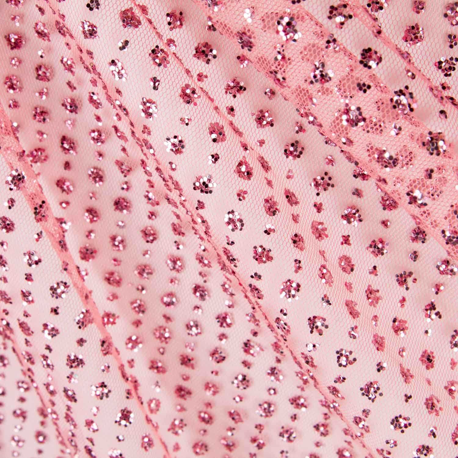 Tul Lentejuela Glitter Rosa Barbie - Ribes y Casals