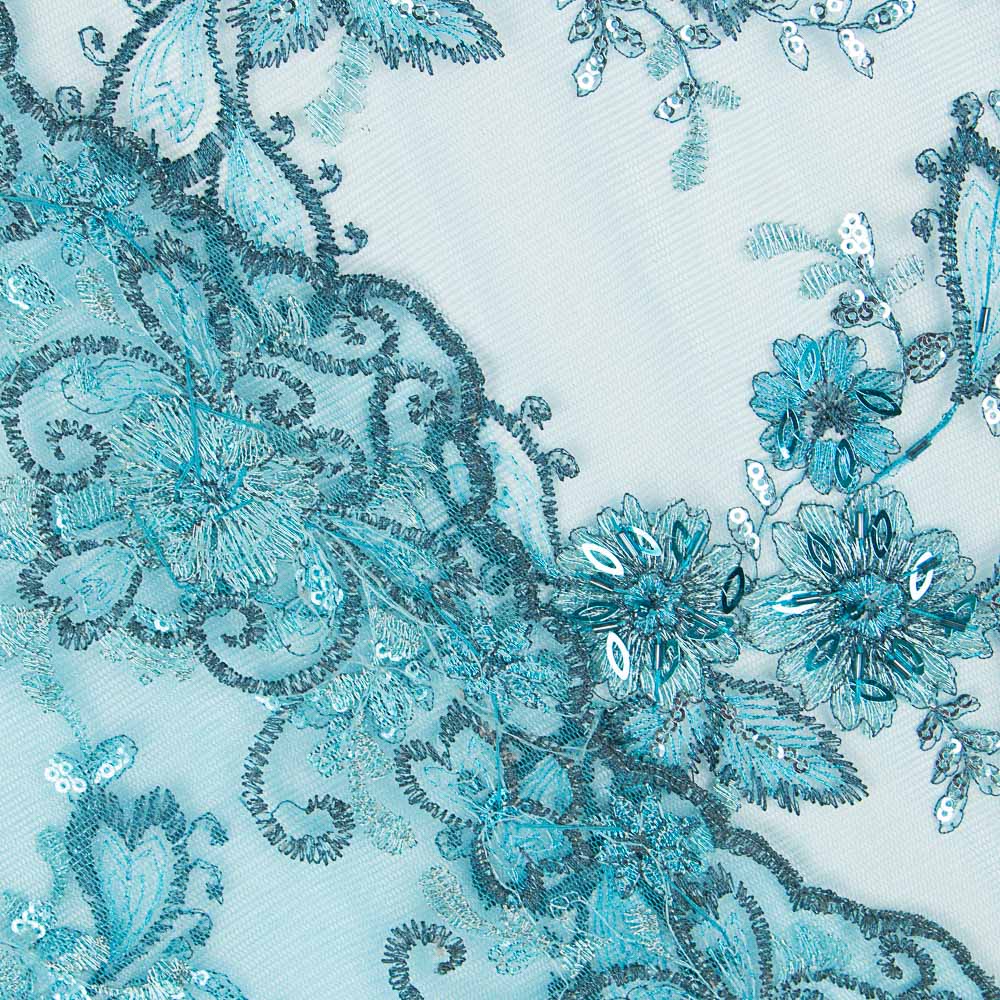 Tul Bordado Aqua - Ribes y Casals