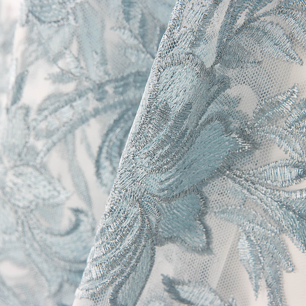 Tul Bordado Flor Porcelana - Ribes y Casals