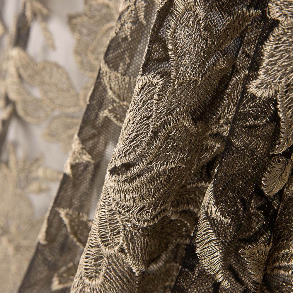 Tul Bordado Flor Visón - Ribes y Casals