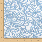 Tul Bordado Geo Azul Denim - Ribes y Casals