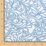 Tul Bordado Geo Azul Denim - Ribes y Casals