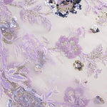 Tul Bordado Lentejuela Romance Malva - Ribes y Casals