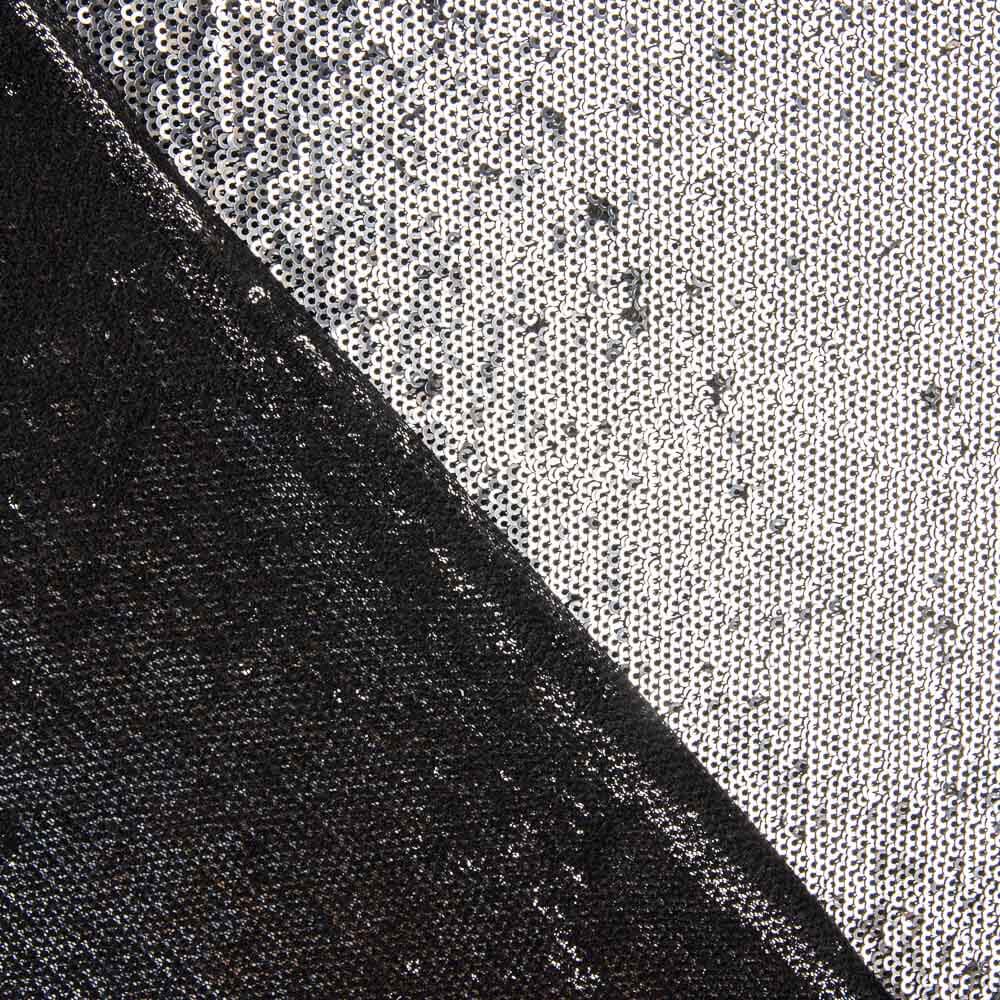 Tul Lentejuela Brillante Plata Negro - Ribes y Casals