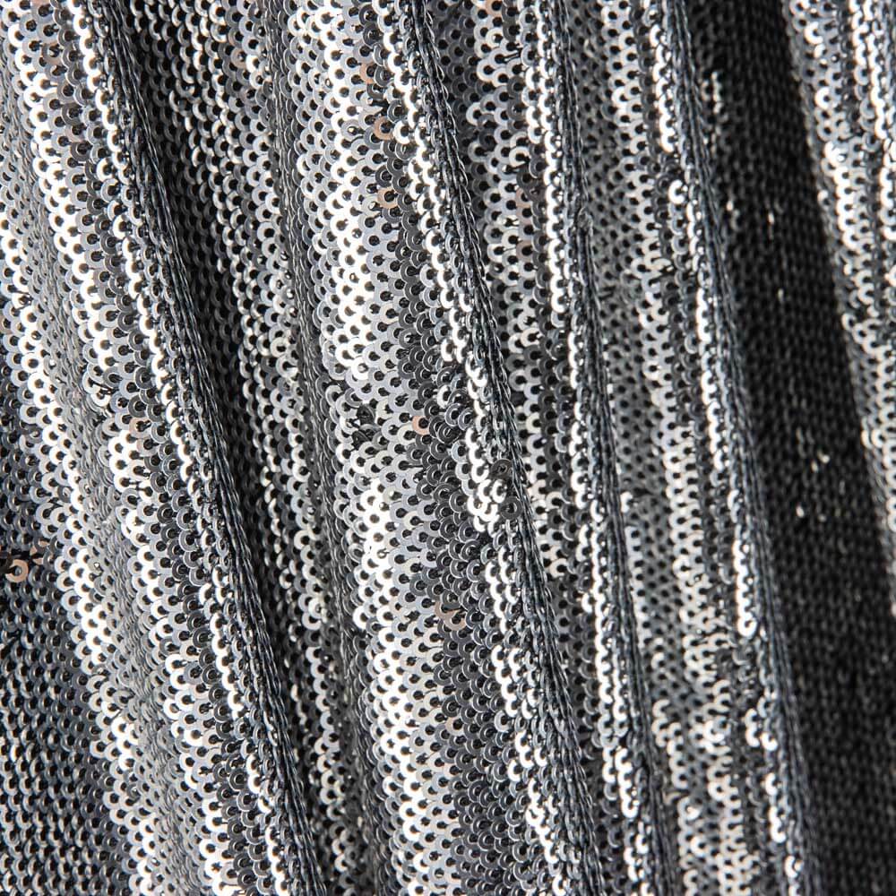 Tul Lentejuela Brillante Plata Negro - Ribes y Casals