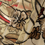 Tul Lentejuela Flor Beige - Ribes y Casals