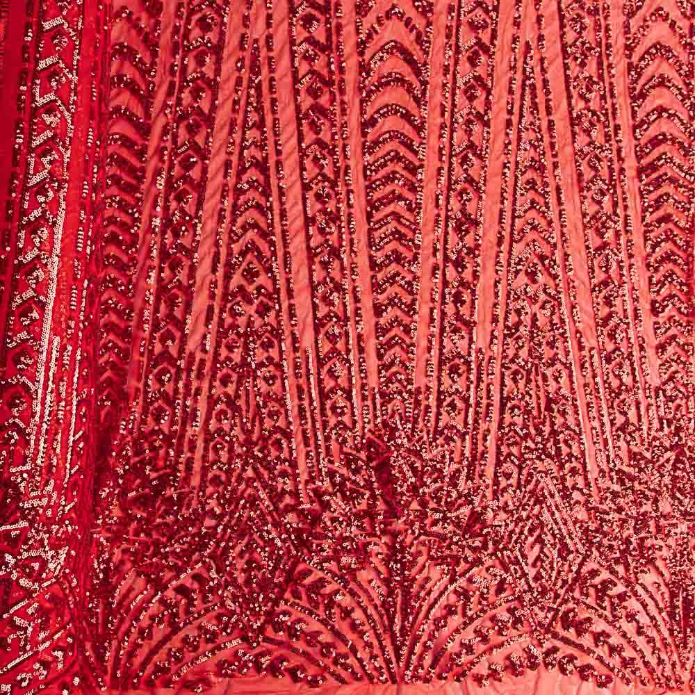 Tul Lentejuela Lycra Cher Rojo - Ribes y Casals