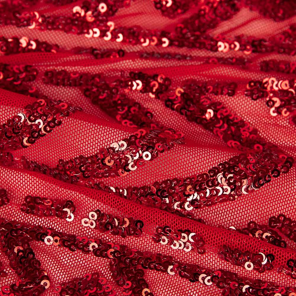 Tul Lentejuela Lycra Cher Rojo - Ribes y Casals