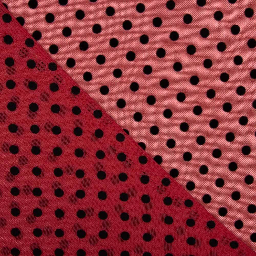 Tul Lycra Flocado Rojo - Ribes y Casals