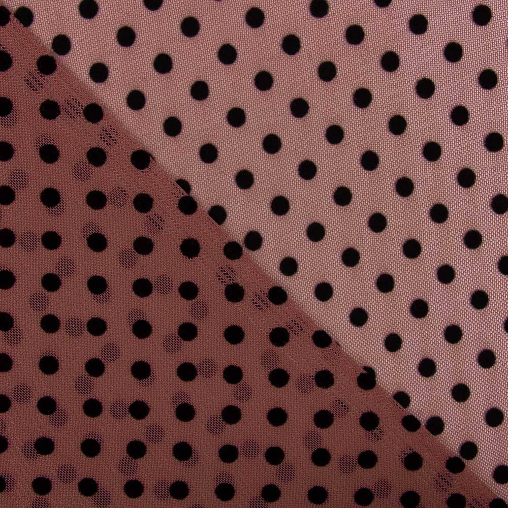 Tul Lycra Flocado Rosa Ruibarbo - Ribes y Casals