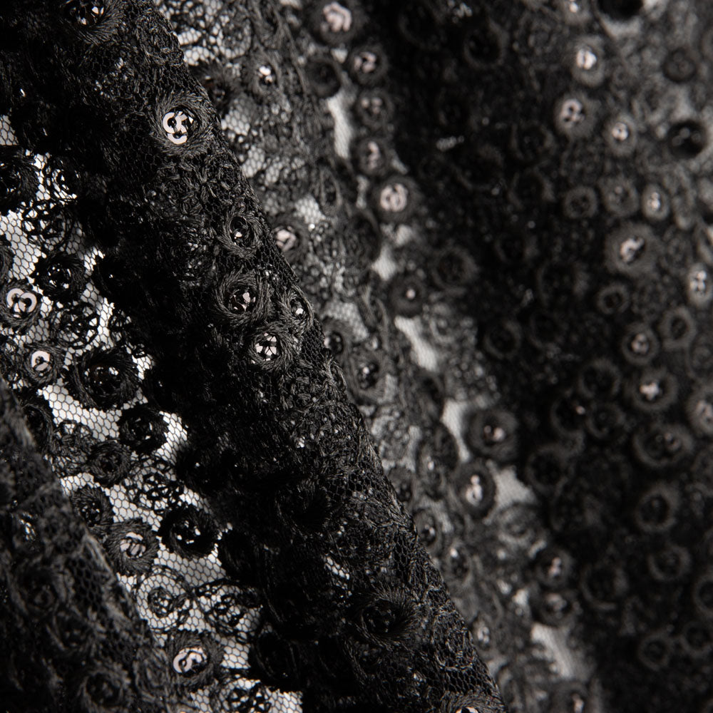 Flor Bordado Lentejuela Negro - Ribes y Casals