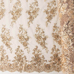 Tul Pedrería Bordado Dorado - Ribes y Casals