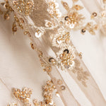 Tul Pedrería Bordado Dorado - Ribes y Casals