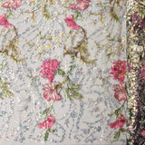 Tul Pedrería Bordado Floral Negro - Ribes y Casals