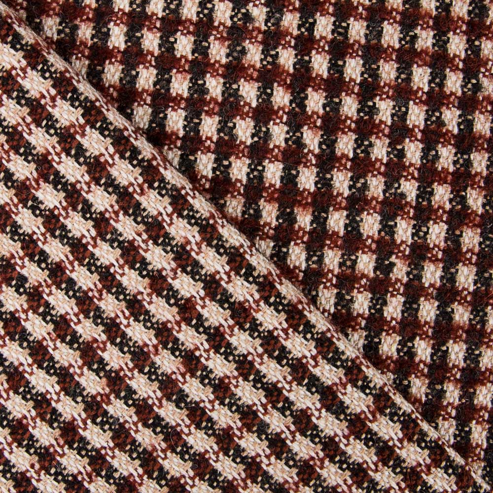 Tweed Lana Cuadro Marrón - Ribes y Casals