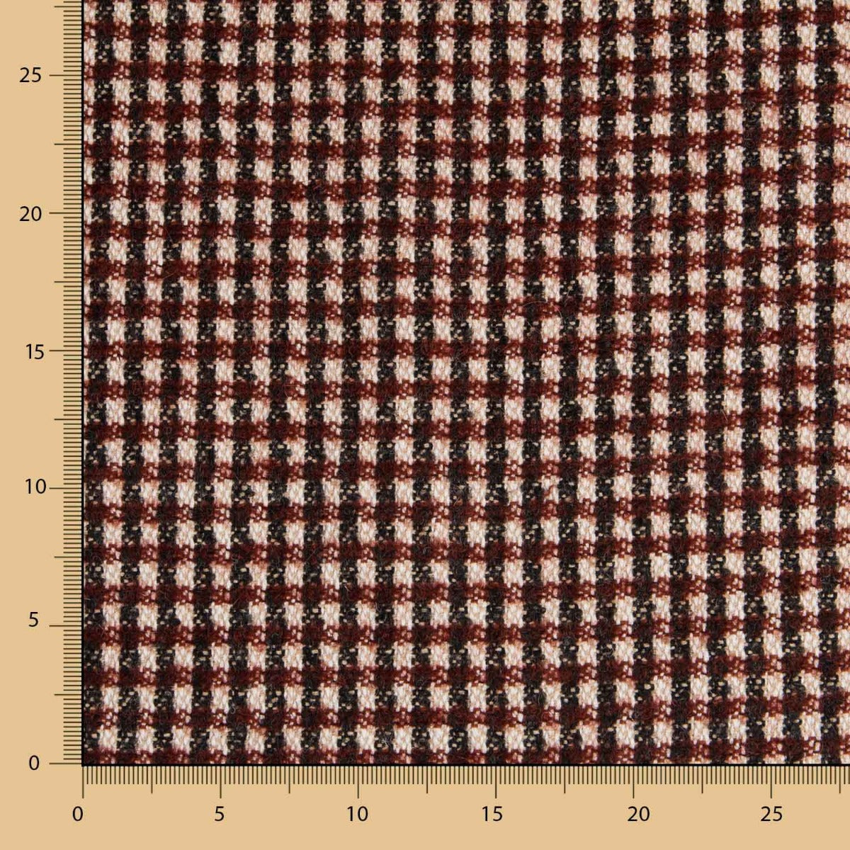 Tweed Lana Cuadro Marrón - Ribes y Casals