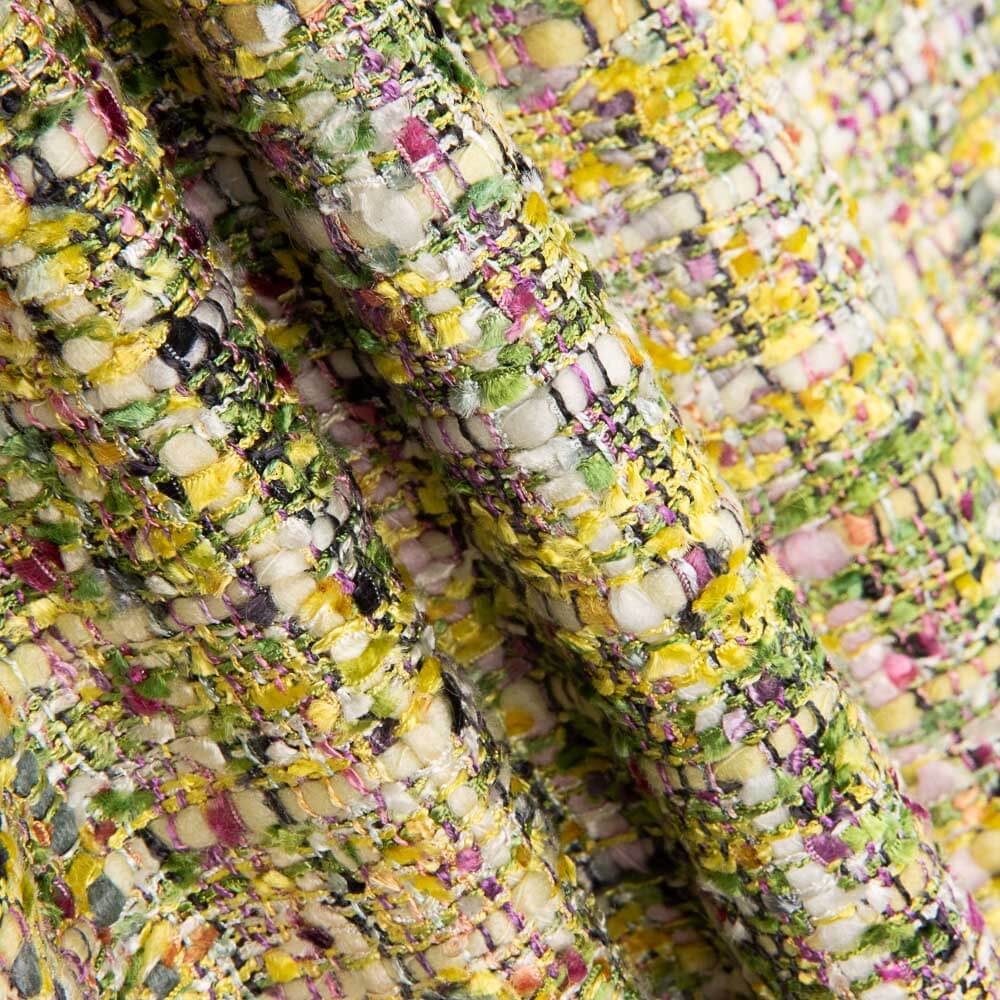 Tweed Viscosa Chanel Verdes - Ribes y Casals