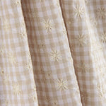Vichy Bordado Suizo Seersucker Beige - Ribes y Casals