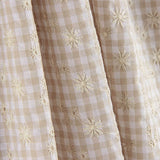 Vichy Bordado Suizo Seersucker Beige - Ribes y Casals