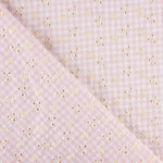 Retal Vichy Bordado Suizo Seersucker Rosa 50x145 cms - Ribes y Casals