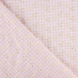 Retal Vichy Bordado Suizo Seersucker Rosa 50x145 cms - Ribes y Casals