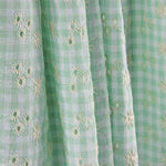 Vichy Bordado Suizo Seersucker Verde - Ribes y Casals