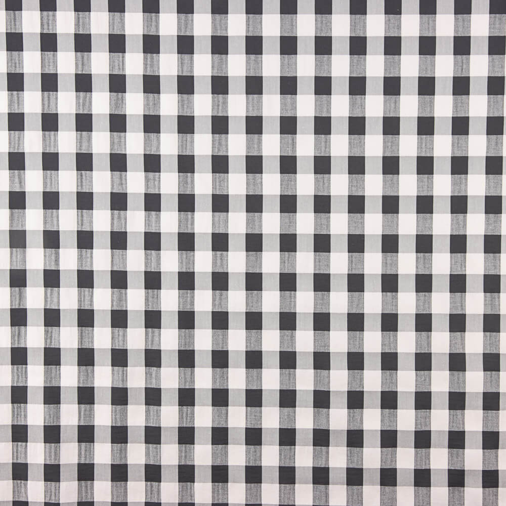 Algodón Seersucker Cuadro Maxi Negro - Ribes y Casals