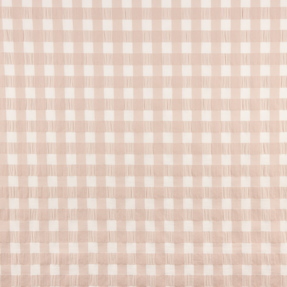 Algodón Seersucker Cuadro Maxi Rosa Palo - Ribes y Casals