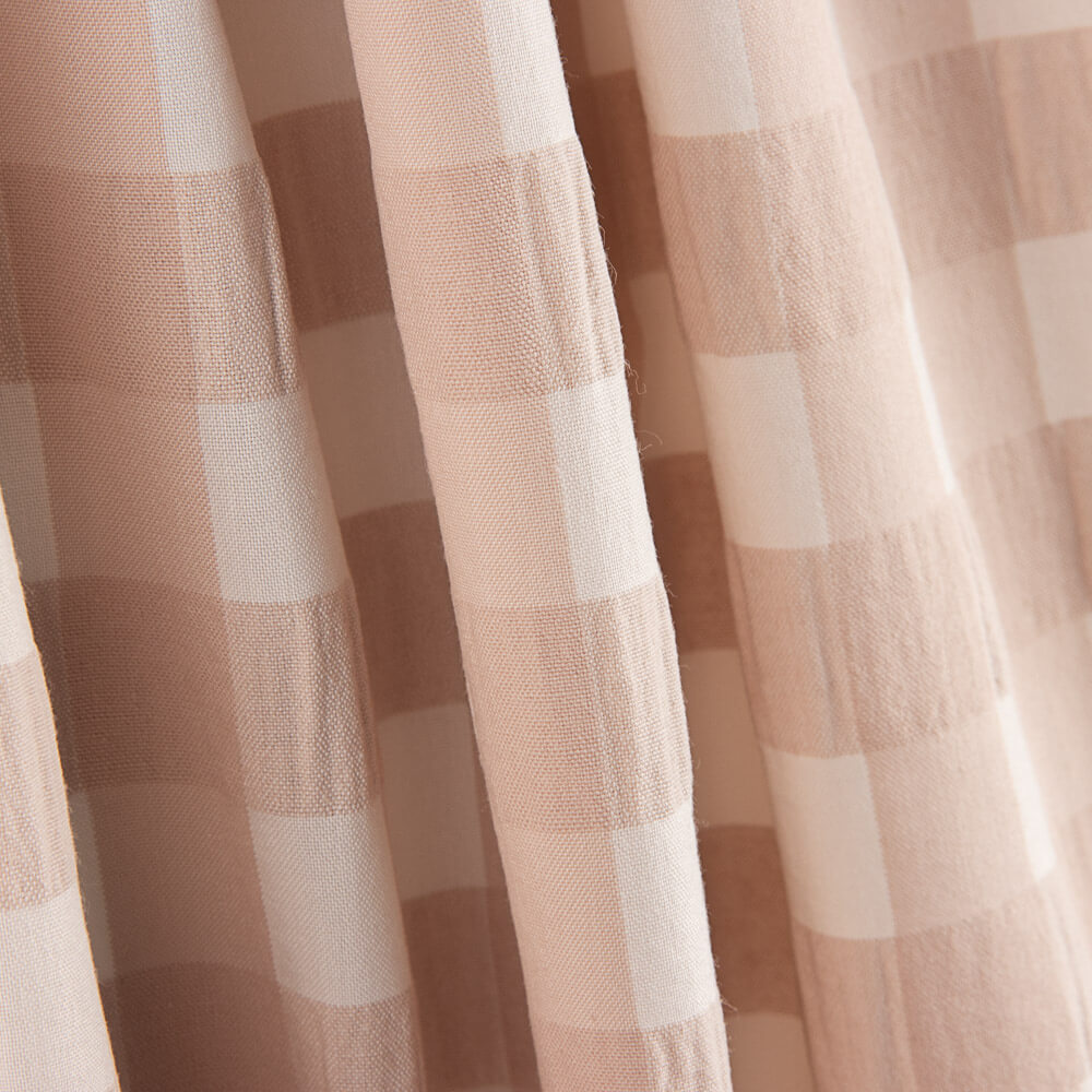 Algodón Seersucker Cuadro Maxi Rosa Palo - Ribes y Casals