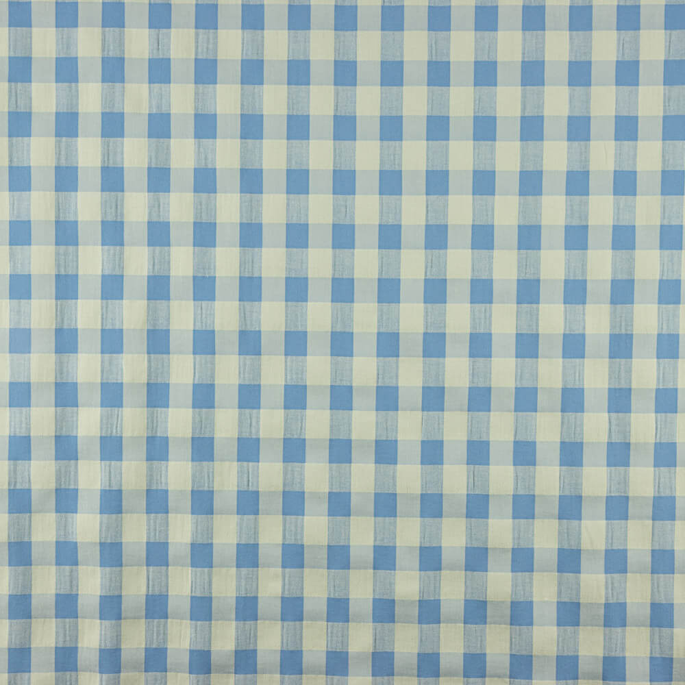 Algodón Seersucker Cuadro Maxi Azul-Verde - Ribes y Casals