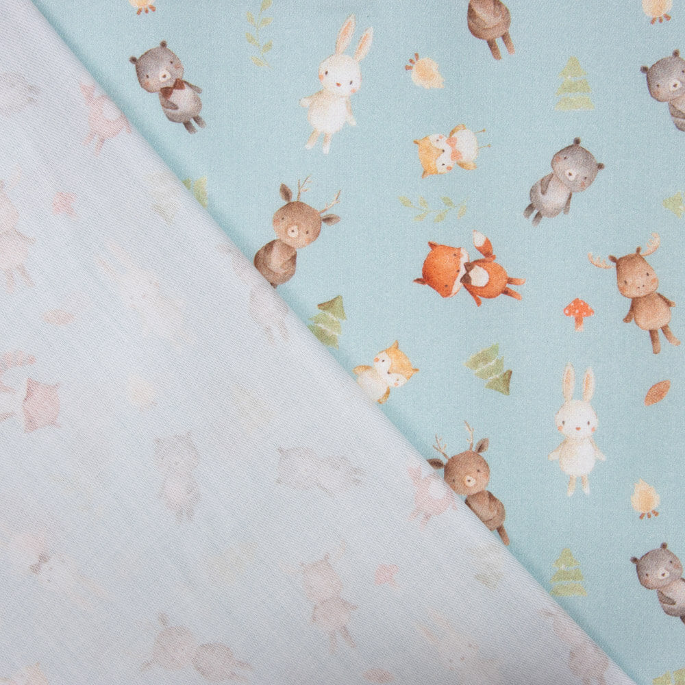 Viyela Algodón Ciervos Salvia - Ribes y Casals