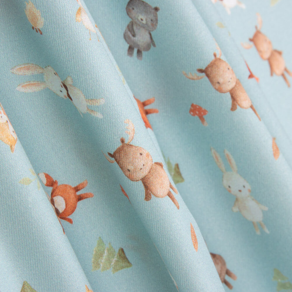 Viyela Algodón Ciervos Salvia - Ribes y Casals