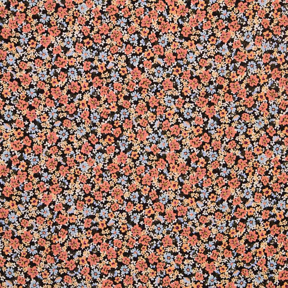 Viella Viscosa Flores Negro - Ribes y Casals